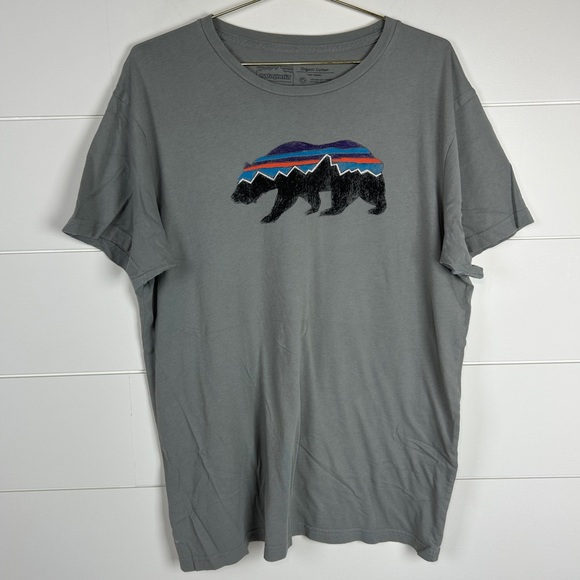 Patagonia Bear Logo Organic Cotton Tee Shirt Slim Fit Men’s Size Large L 🌿 - Picture 2 of 11